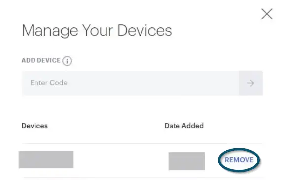 Removing the device from the Hulu account