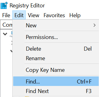 Find - Registry Editor