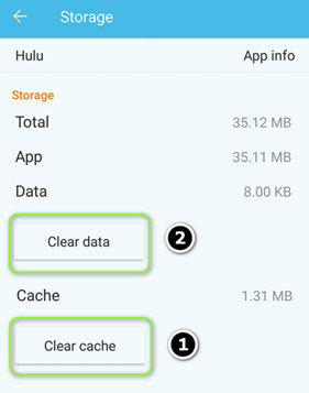 Clearing Data and Cache in Hulu