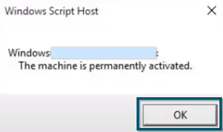 Windows Script Host Window to fix 0xc004f050