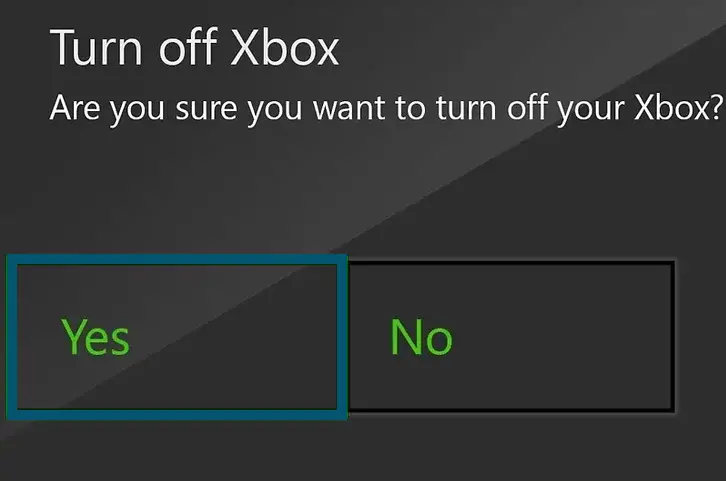 Confirmation message for restarting the Xbox