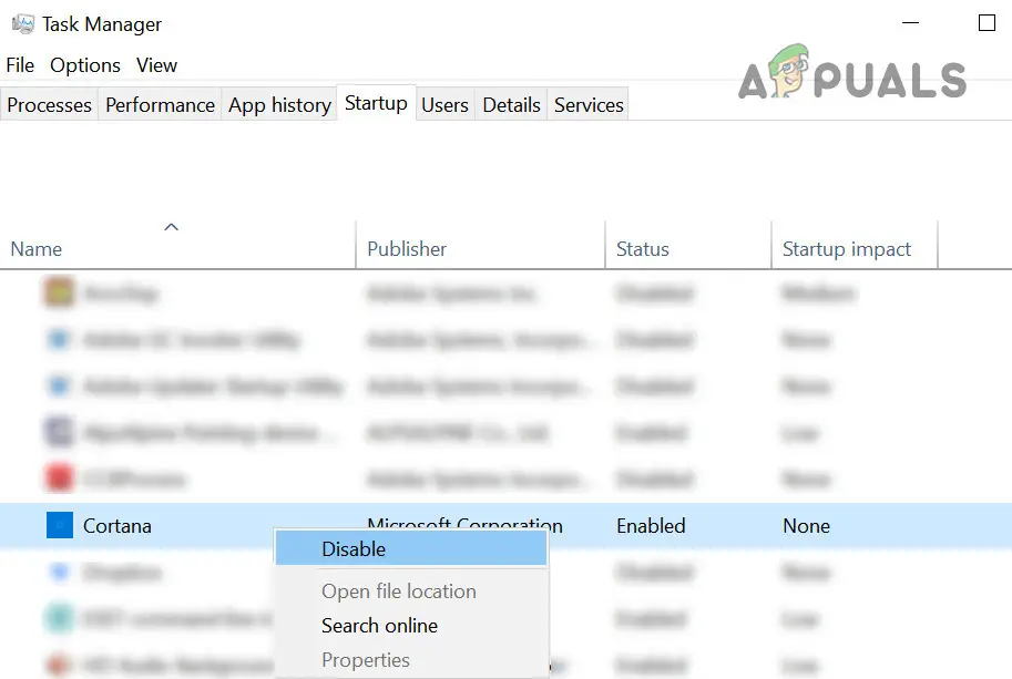 Disable All Startup Entries in the Startup tab of the Task Manager