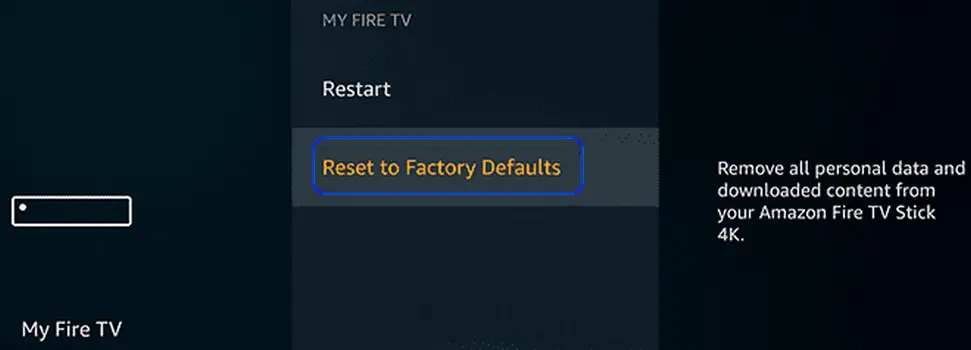 Resetting Firestick to Factory Defaults