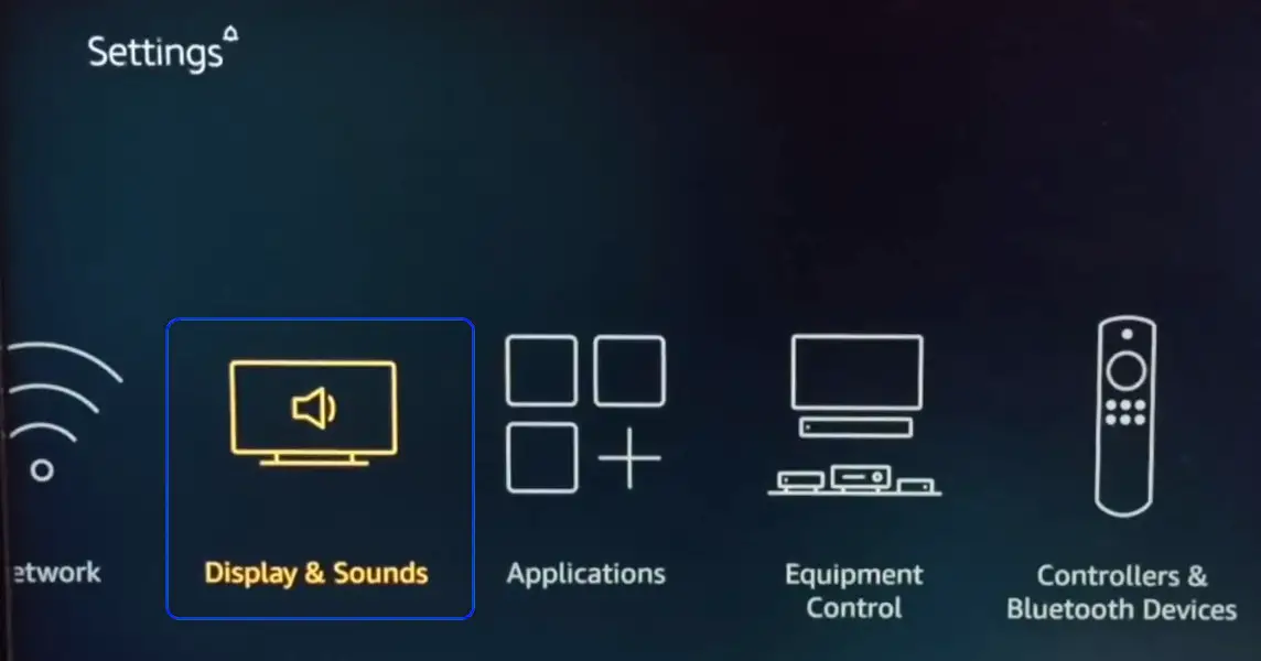Opening Display & Sounds in the Firestick Settings