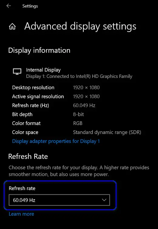 Changing the Refresh Rate so you can remove the white line underneath the taskbar