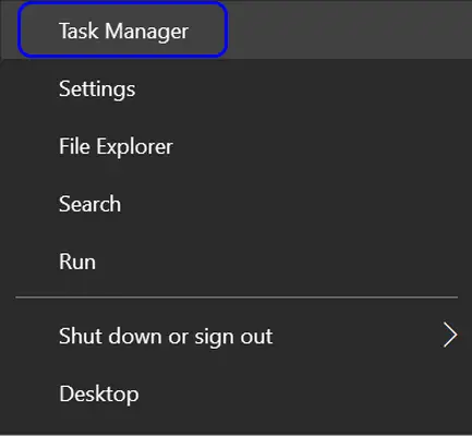 Task manager in Windows