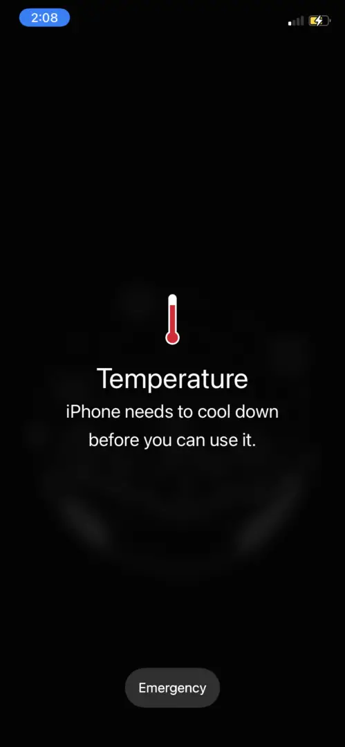 iPhone needs to cool down before you can use it
