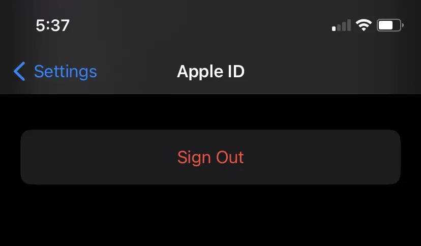 Sign out of your Apple iD