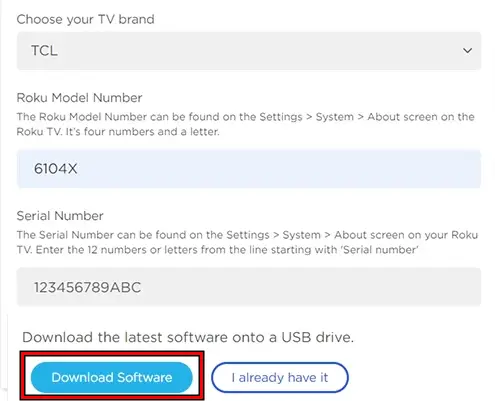 Download the Latest Firmware of the Roku TV from the Roku Website