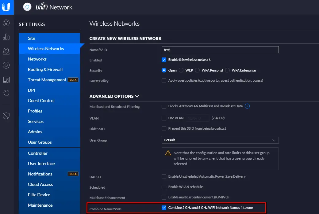 Disable Combine 2.4 GHz and 5 GHz Network Names into One in the Router Settings