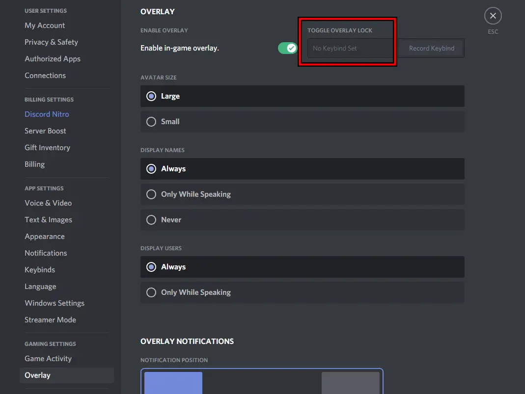 Discord Toggle Overlay not Working