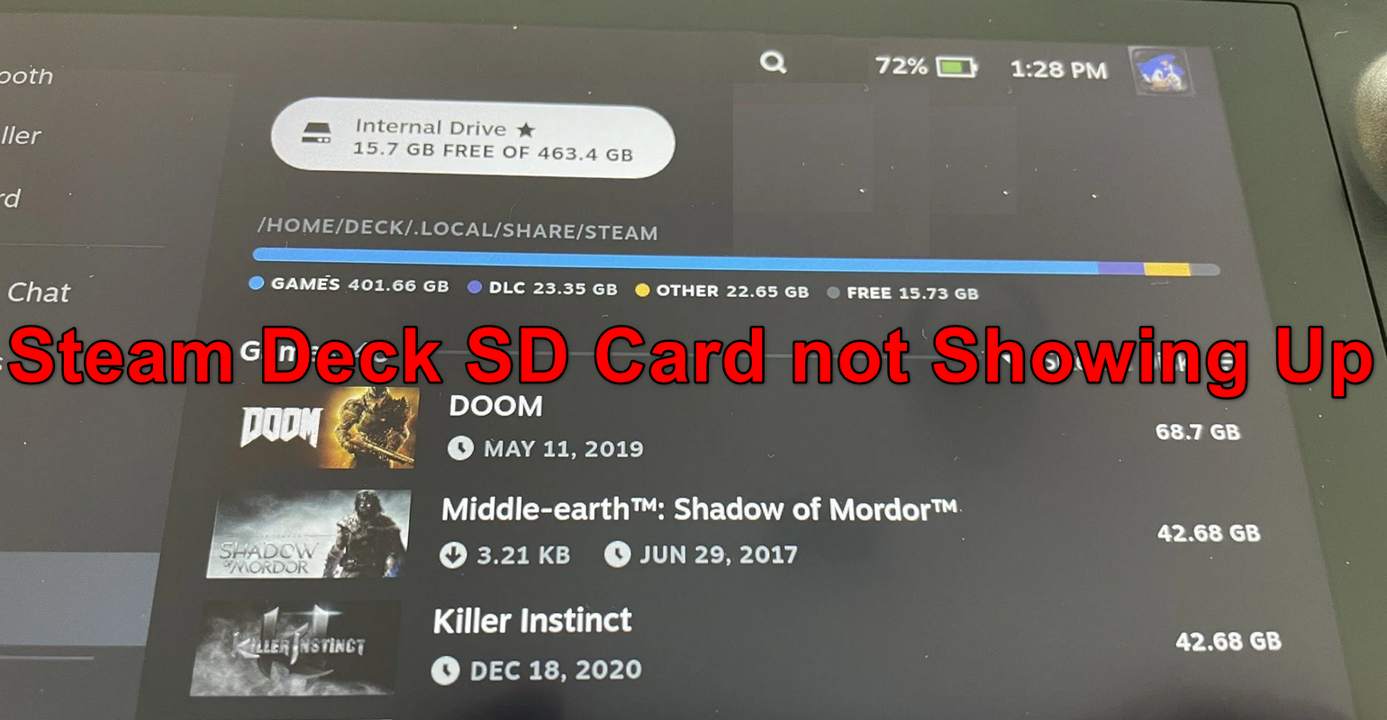 Steam Deck SD Card not Showing Up