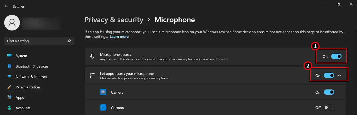 Enable Microphone Access and Let Apps Access Your Microphone