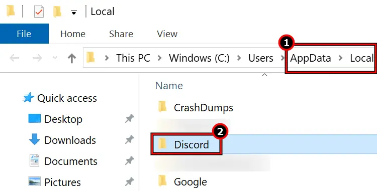 Delete the Discrod Folder in the Local App Data Directory