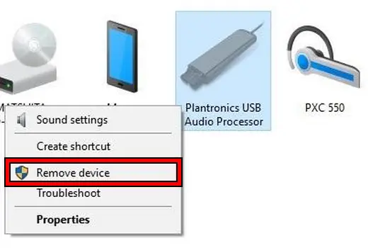 Remove the Audio Device in Device and Printers