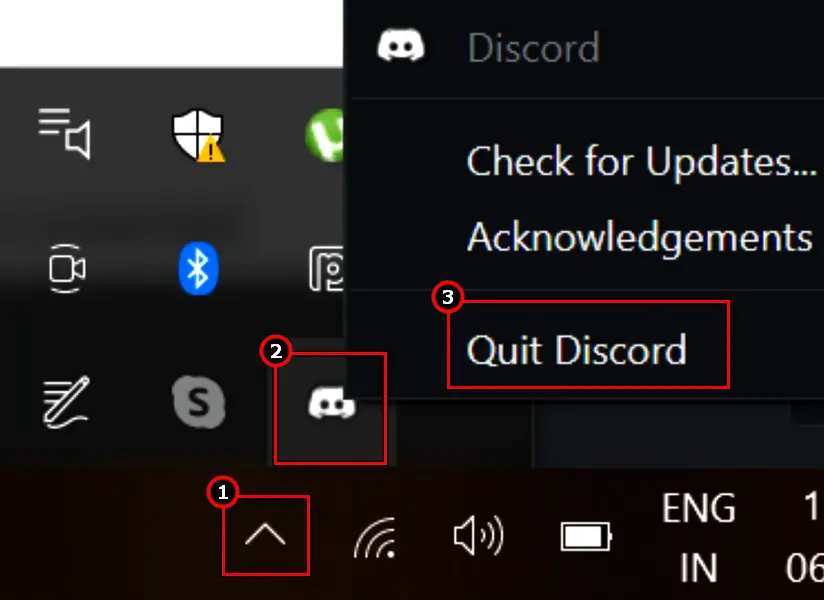 Quit Discord Through the System's Tray