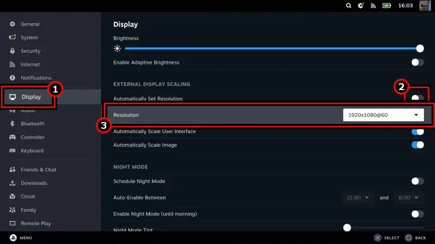 Change the Output Resolution of the Steam Deck