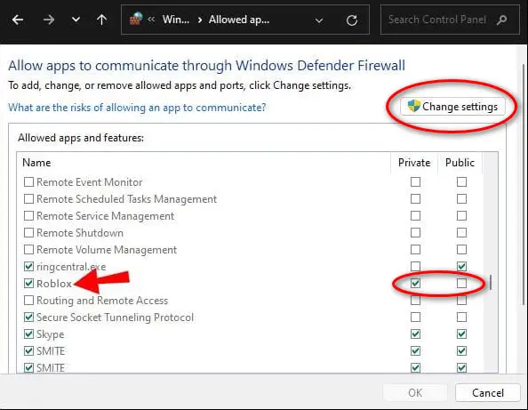Change settings by tick marking both boxes