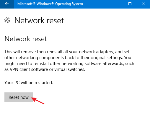 How to reset network settings