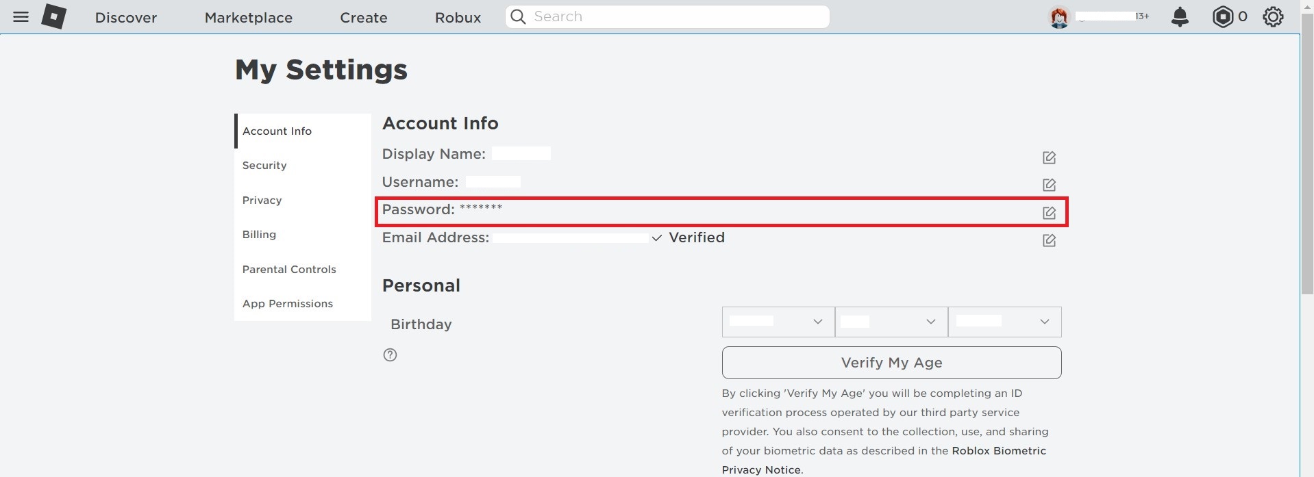 Account Info > Change Password. Roblox Error Code 273. 