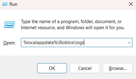 Type %localappdata%\Roblox\logs into the dialogue box. Roblox Error Code 273.