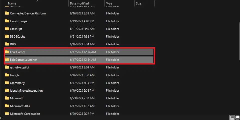 Deleting the EPic Games Launcher Cache files.