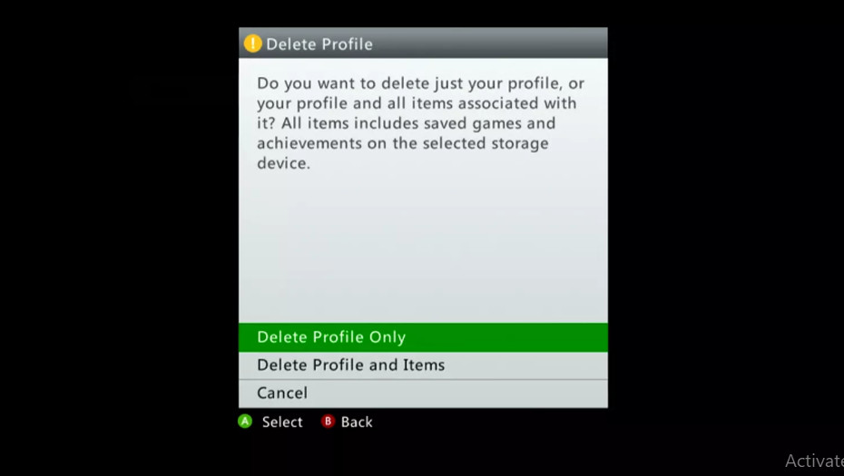 Delete profile only so you cant lose achievements