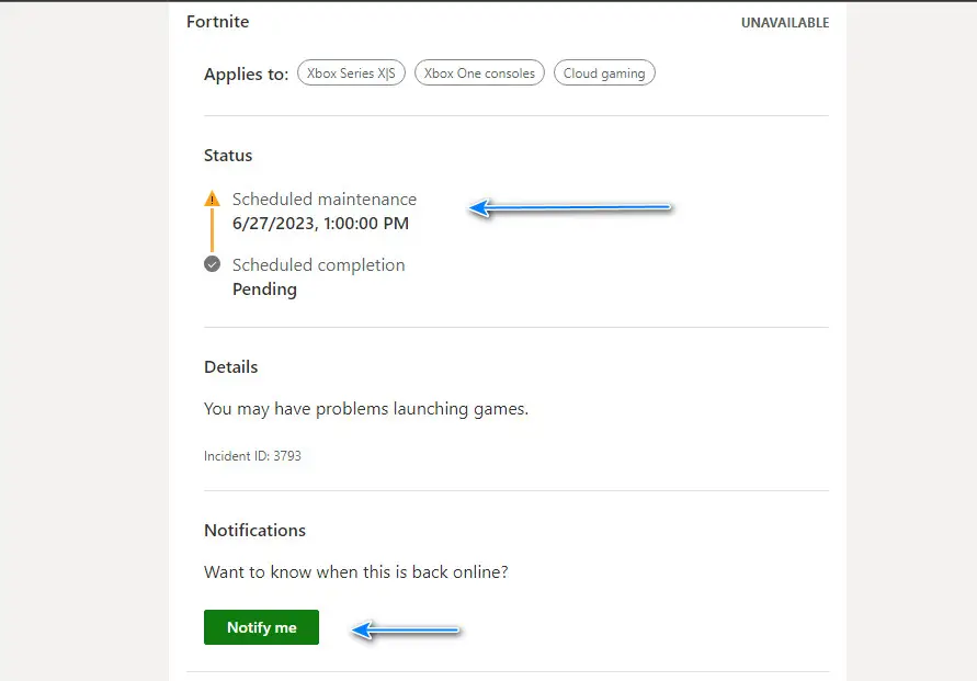 notify the user when Xbox Error Code 831188FE is resolved 