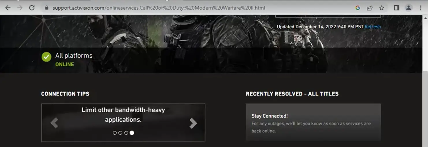 You can check if the server is down on the Activision website.