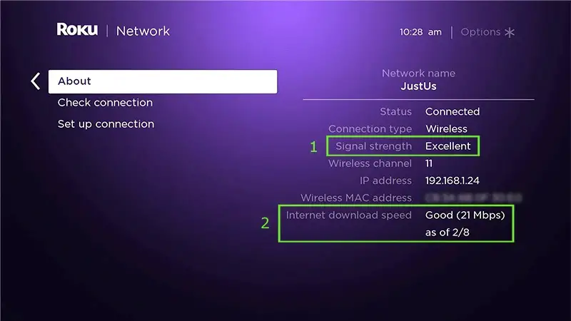 Network Connection on Roku