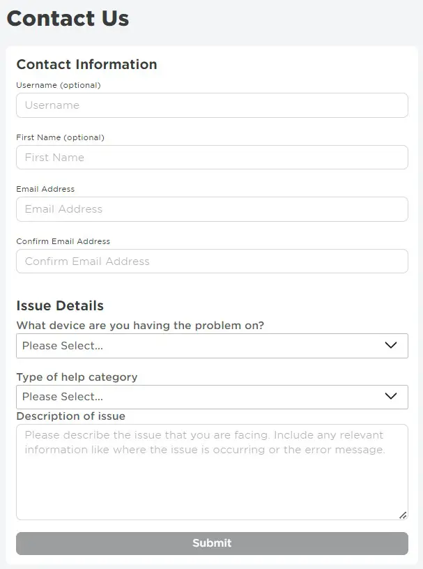 Fill out the 'Contact us' form with the necessary details. Roblox Error Code 529.
