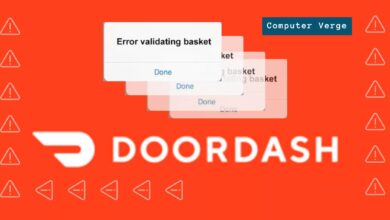 The DoorDash error validating basket.