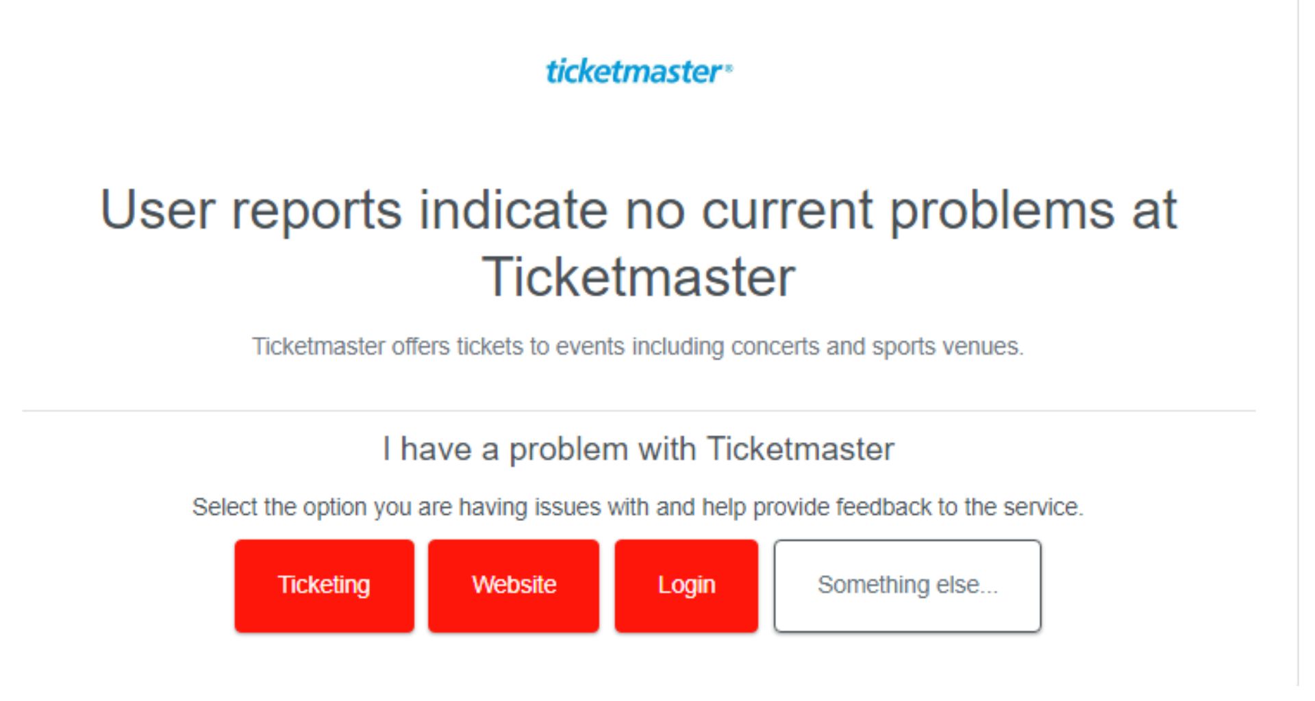 Confirming the source for ticketmaster error code u102