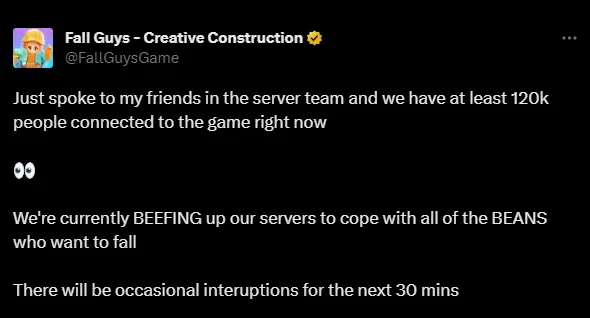 Update on server outages