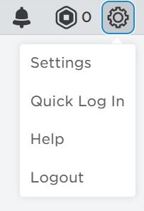 Click on the Gear icon and log out.