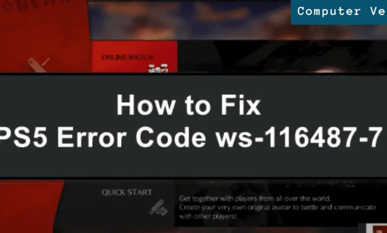 How to fix ps5 error code ws-116487-7