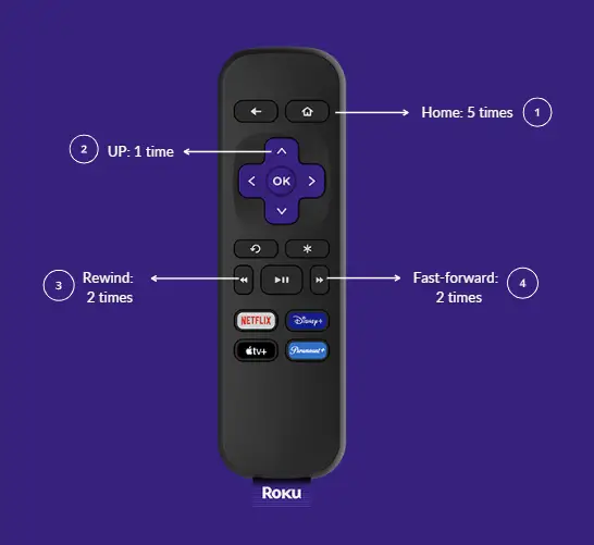 Resetting through the remote clears the cache from the Roku system and solves the Roku error code 014.40.