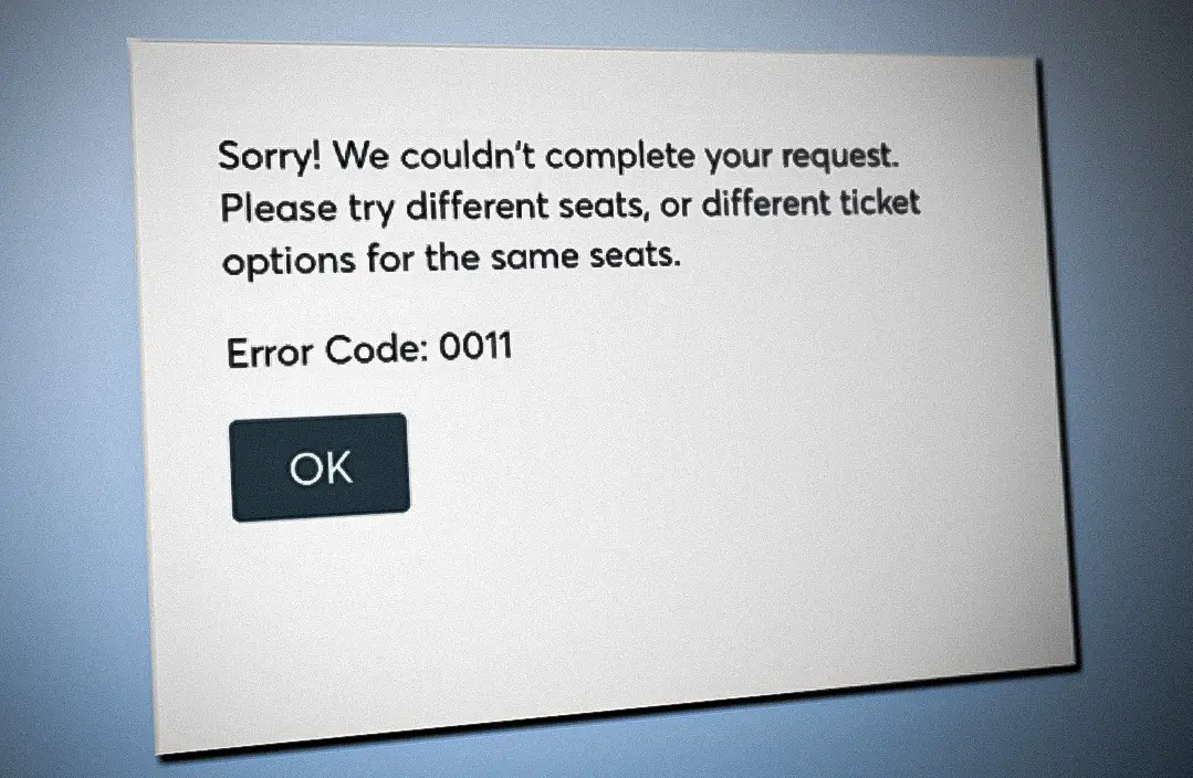 Fixing Ticketmaster Error Code 0011