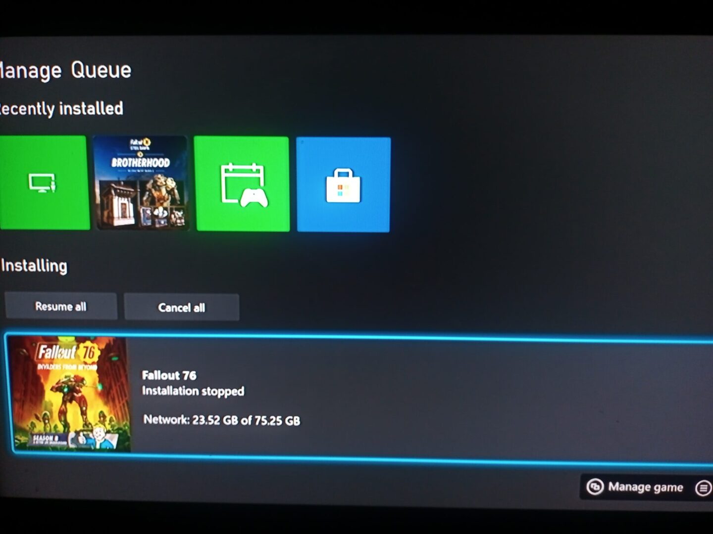Xbox console display message of Xbox One error code 0x8007000E