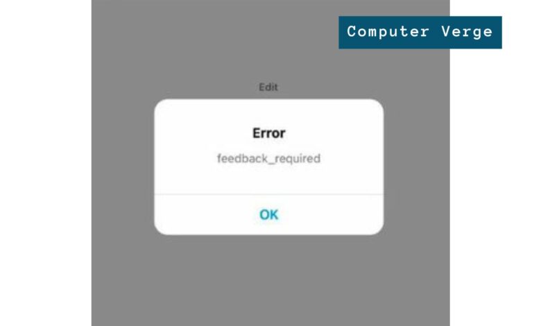 feedback required instagram error page