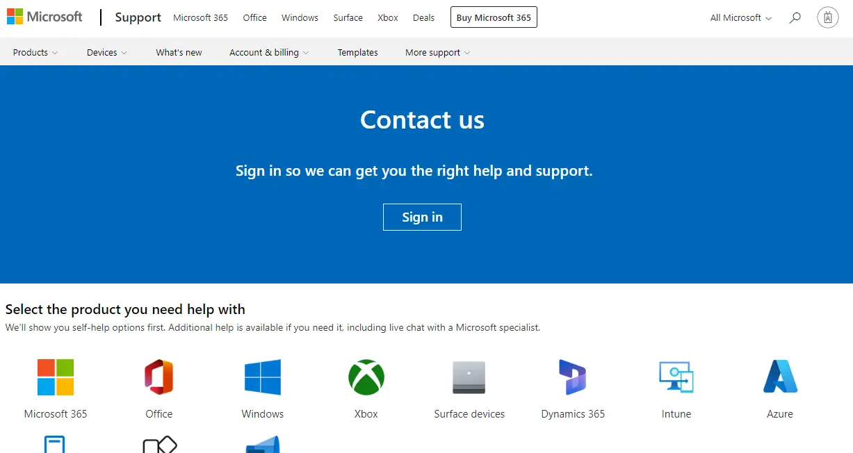 Microsoft contact