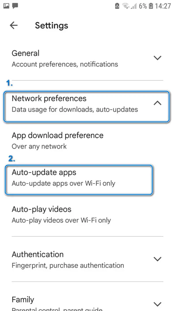 enabling auto update from settings