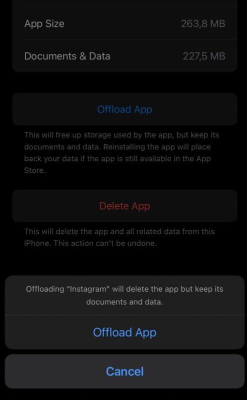 confirm offloading app
