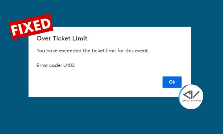 Ticketmaster error code u102 error page