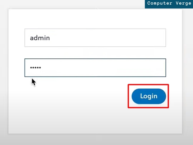 Enter login details for the router.