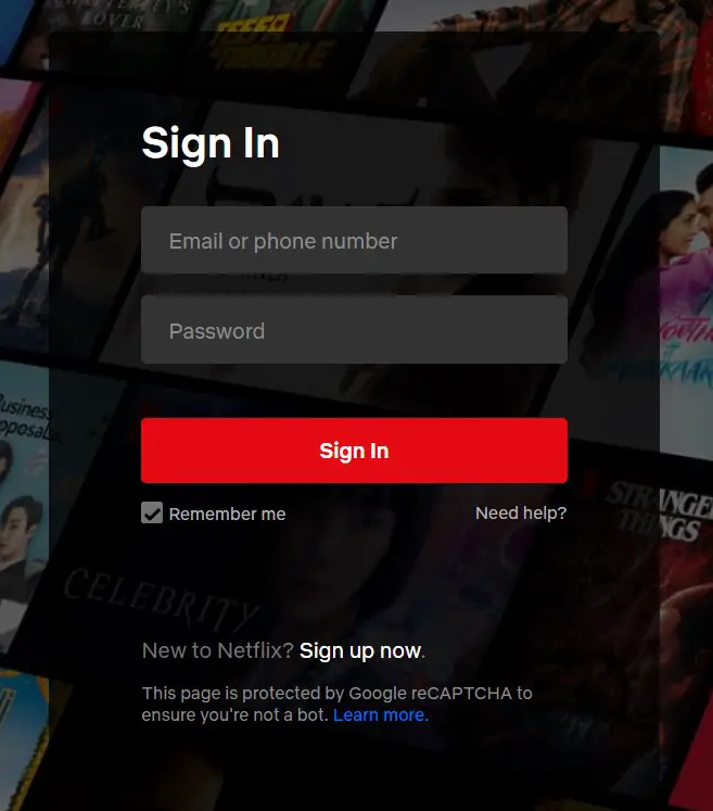 Enter your login details and sign into Netflix, Error Code: ui3010 