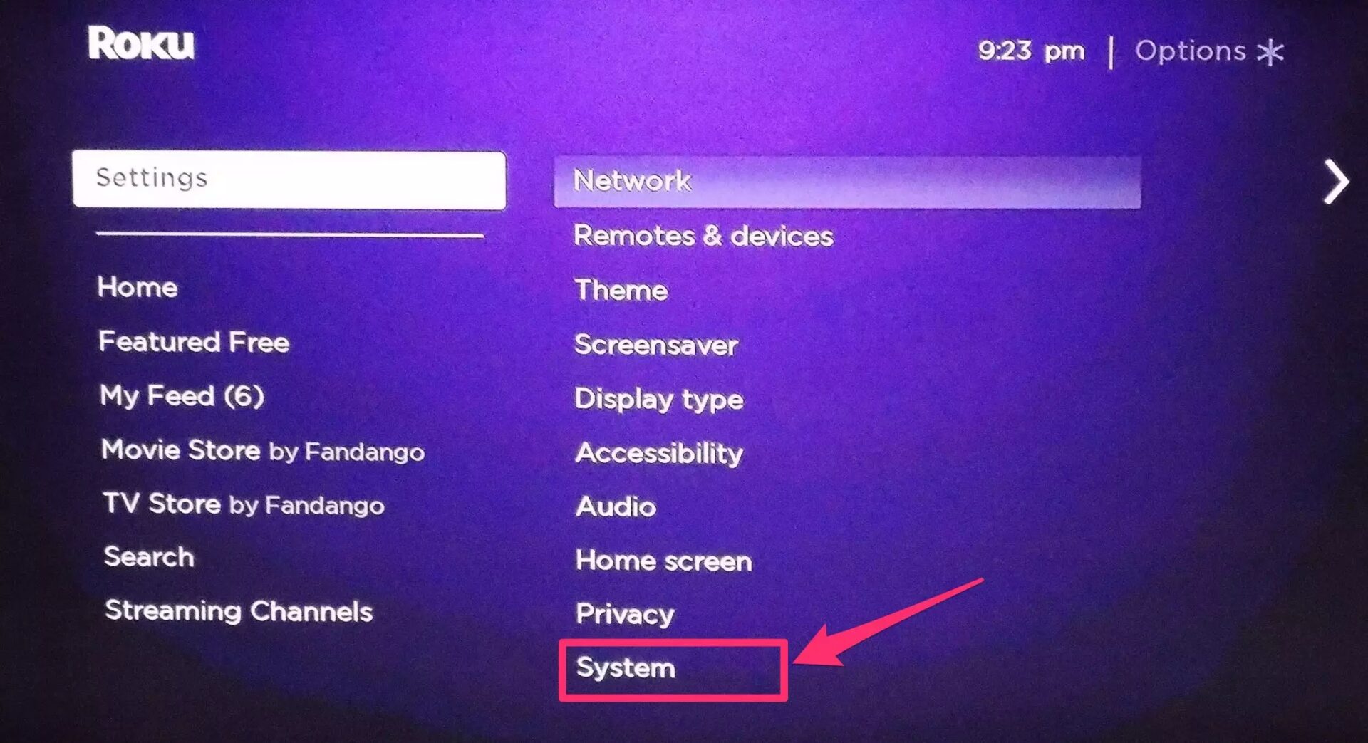 Restart Roku to fix network connection issue