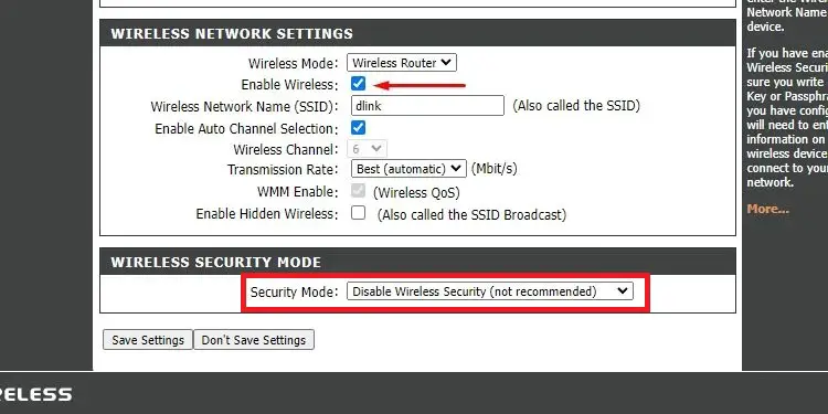 Access advanced settings on router