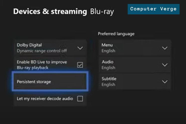 Blu-ray settings 