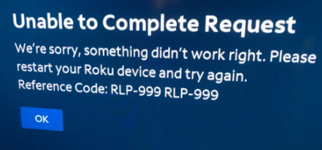 Fixing the Roku Error Code RLP-999
